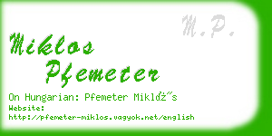 miklos pfemeter business card